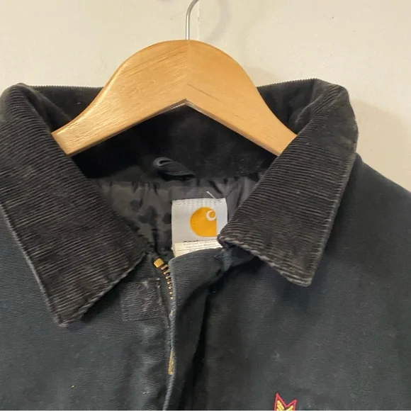 Carhartt Detroit Jacket Black Cottom Canvas Farmer Proceed Personalized Mens XL - Picture 5 of 11